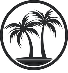 Summer vector black and white, tree