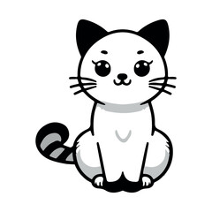 Cute cat icon vector illustration icon flat style isolate on background