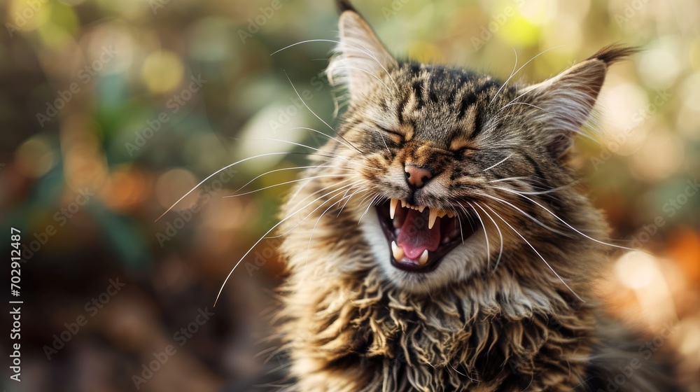 Poster a cat with it's mouth open and it's mouth wide open with it's mouth wide open.