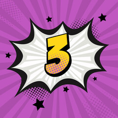 set of numbers in cartoon style, graphic design, illustration, three