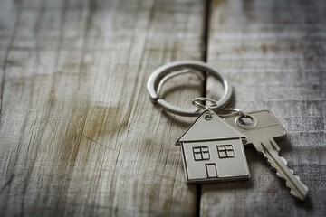 House Keychain with a House Key