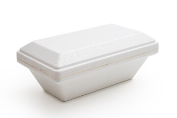 thermal polystyrene container for take-away ice cream. isolated white background