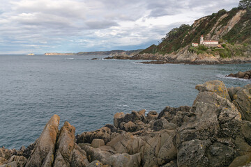 Western Central Coast of Asturias. Cudillero Lighthouse.