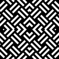 Seamless pattern. Linear abstract. Symmetric geometric ornament. Lines background. Wicker motif. Ornamental wallpaper. Strokes, chevrons backdrop. Vector illustration