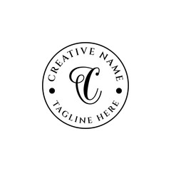 emblem letter C feminine brand logo