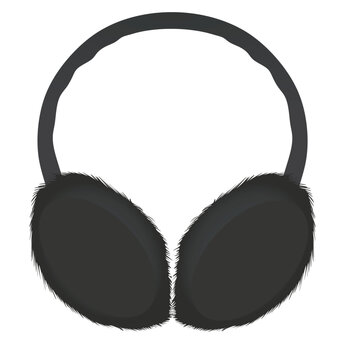 Grey ears muffs. vector illustration