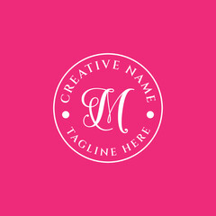 emblem letter M feminine brand logo