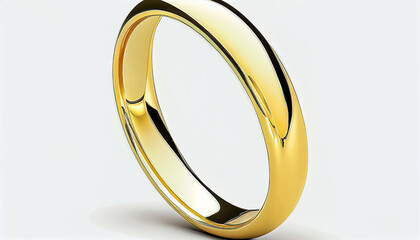 White background with an isolated gold ring