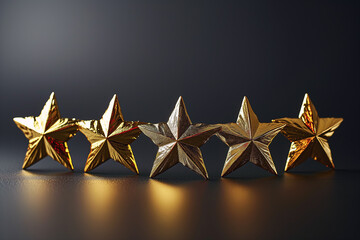 five golden stars for feedback, customer opinion, product review