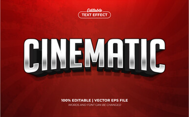 Obraz premium Cinematic Red Movies Text Effect, Editable Text Effect