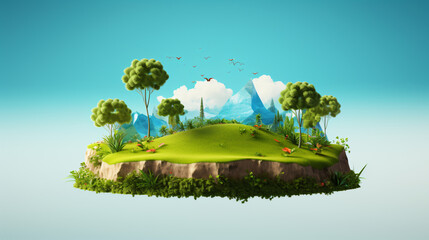Travel and vacation background 3d illustration