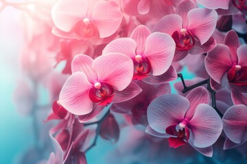 Turquoise orchid crimson pastel gradient background - obrazy, fototapety, plakaty
