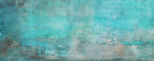 Fototapeta na wymiar Turquoise background on cement floor texture