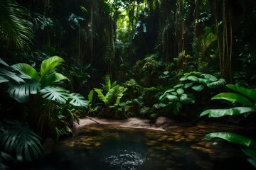 Tropical jungle stock photo-