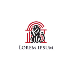 modern line art lion logo design