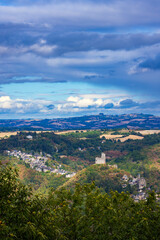 Obraz premium Castle and village in Najac, Aveyron, Southern France