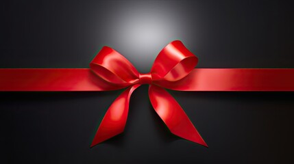 Red ribbon and red bow