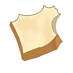 The bread was bitten.