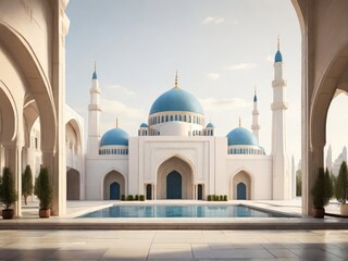 beautiful modern mosque hd wallpaper, modern mosque architectural