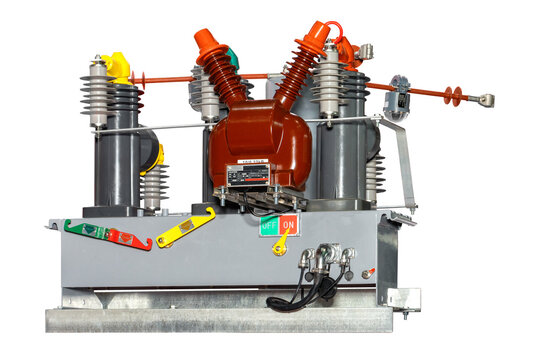 Vacuum recloser for external installation. Isolated on a white background.