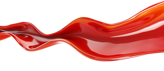 Flowing 3d glossy shape border on a transparent background