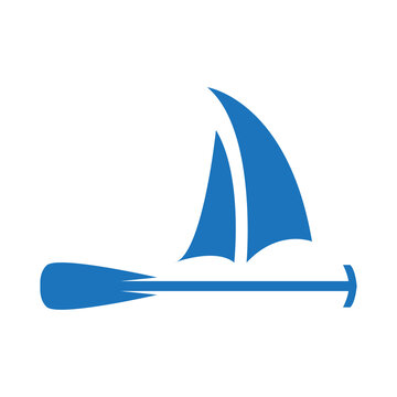 paddle boat logo design vector image