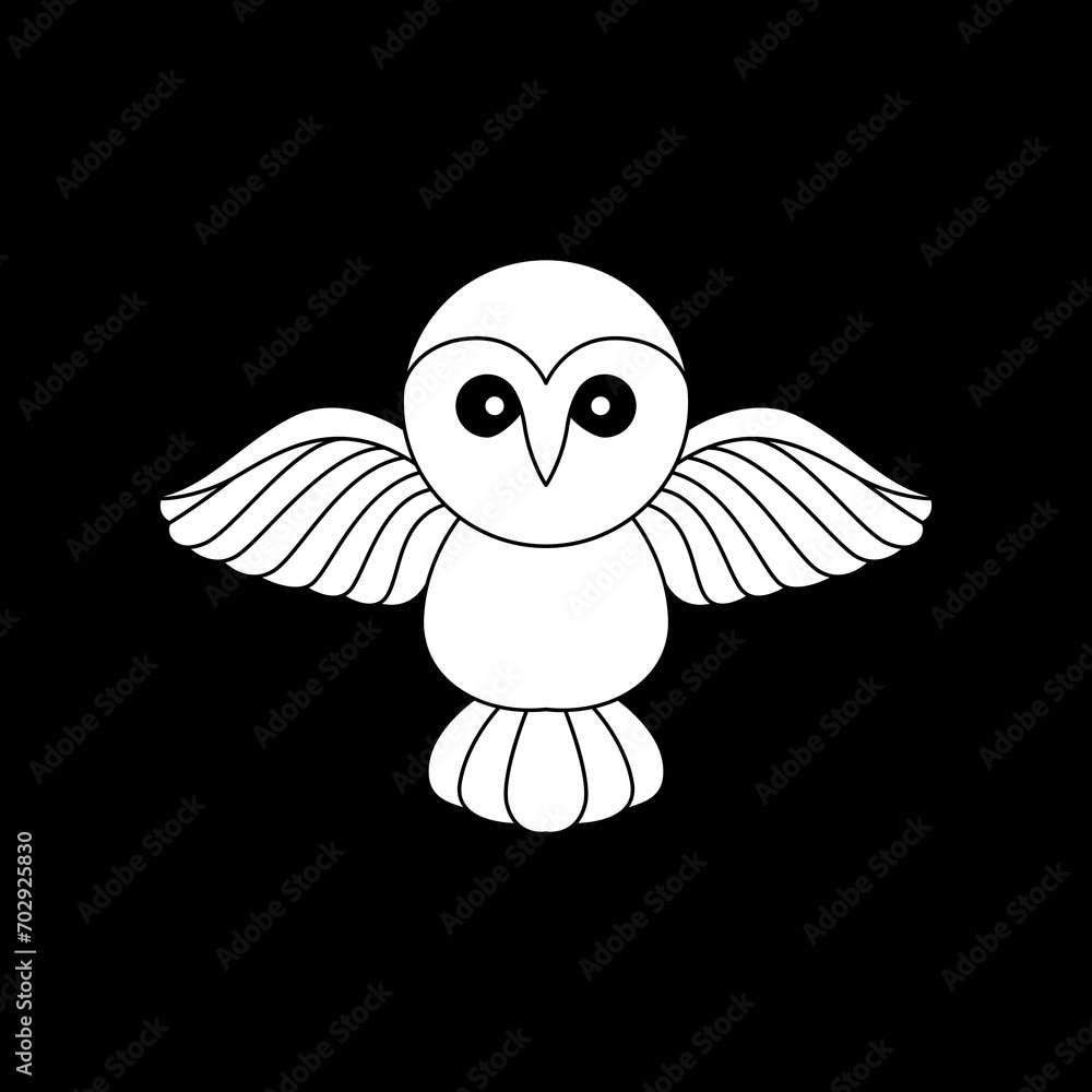 Sticker owl ghost cute logo design vector image