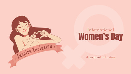 International Women's Day 2024 background, vector illustration
#InspireInclusion