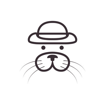 beaver cool logo design vector image
