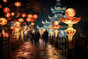 Chinese lantern Festival, a procession of Chinese lanterns