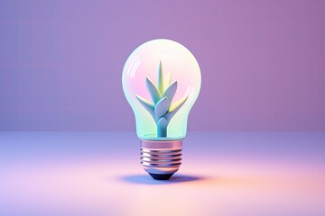 eco light bulb with leaf . environmental - obrazy, fototapety, plakaty