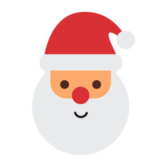 Santa claus face flat icon.