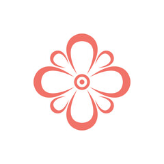 beauty flowers line logo design vector image