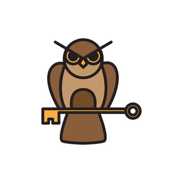 owl key logo design vector image
