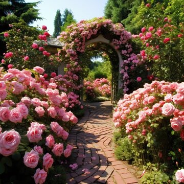 Beautiful designs rose garden images Generative AI