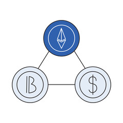 Bull run or bullish market trend collection cryptocurrency or stocks finance. Trade exchange set icons. Cryptocurrency price chart blockchain technology. Global economy boom isolated on background.