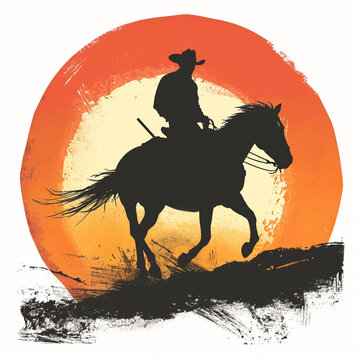 recommend clip art: silhouette of horse with rider 