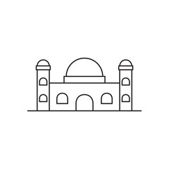 mosque dome line logo design vector image