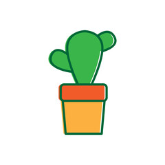 colorful cactus logo design vector image
