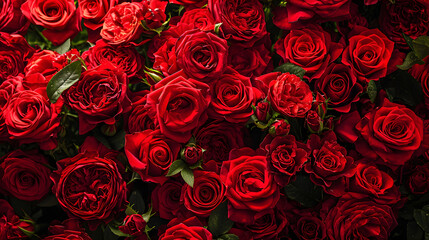 Wall Of Red Roses. Valentines Day Red Roses For That Special Someone