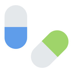 Medical capsules pharmaceutical drug icon.