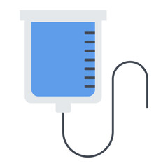 Medical flat icon saline bag.