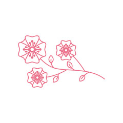 line beauty flower feminine logo design vector image