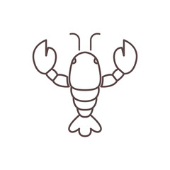 line seafood shrimp logo design vector image