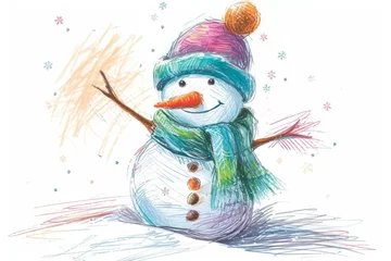 Rollo Snowman sketch, Valentine's day concept. Background with selective focus and copy space © top images