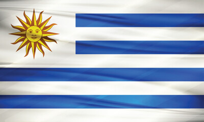 Fototapeta premium Illustration of Uruguay flag and editable vector Uruguay country flag