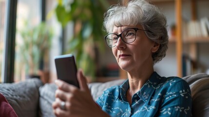 Woman Engrossed in Cell Phone