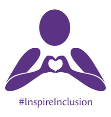 Inspire Inclusion logo with hashtag, for International Women's Day 2024
