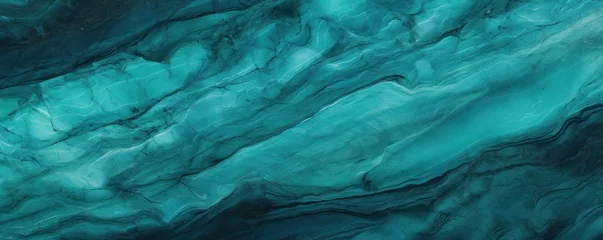 Rolgordijnen zonder boren Blauwgroen Teal marble texture and background