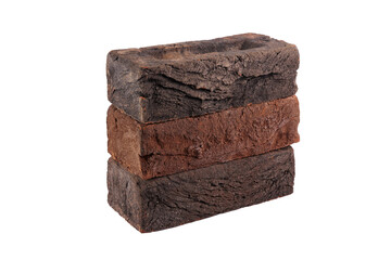 Stack of bricks isolated on the white background
